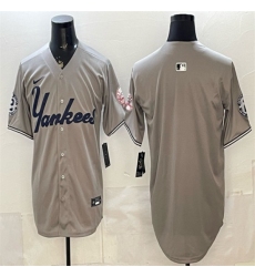 Men's New York Yankees Blank Grey With Patch Limited Stitched Baseball Jersey