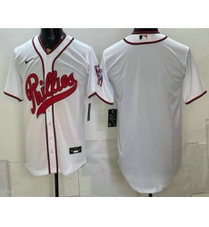 Men's Philadelphia Phillies Blank White 2026 Field of Dreams Stadium Stitched Jersey