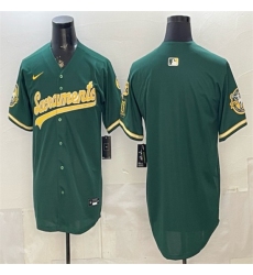 Men's Oakland Athletics Blank 2026 Green Alternate Sacramento Celebrating 125 Years Vapor Limited Stitched Baseball Jersey
