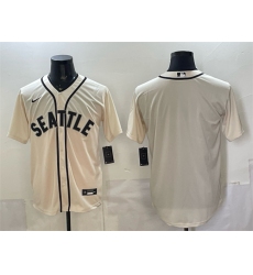 Men's Seattle Mariners Blank Cream Alternate Stitched Baseball Jersey