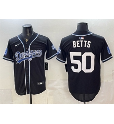 Men's Los Angeles Dodgers #50 Mookie Betts B2B Champs 2026 Black Out Style Vapor Limited Stitched Baseball Jersey