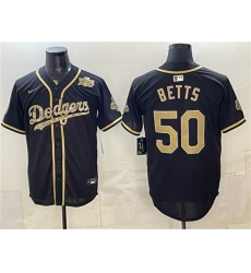 Men's Los Angeles Dodgers #50 Mookie Betts Black Military Appreciation Game Day Stitched Baseball Jersey