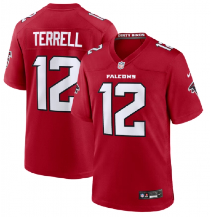 Men's Atlanta Falcons #12 Avieon Terrell Red Game Stitched Jersey