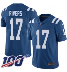 Youth Nike Indianapolis Colts #17 Philip Rivers Royal Blue Stitched NFL Limited Rush 100th Season Jersey