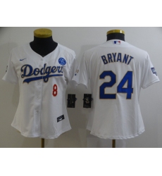 Women's Nike Los Angeles Dodgers #24 Kobe Bryant White Champions Authentic Jersey
