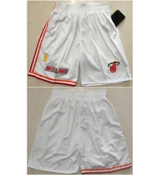 Mens Miami Heat White Shorts