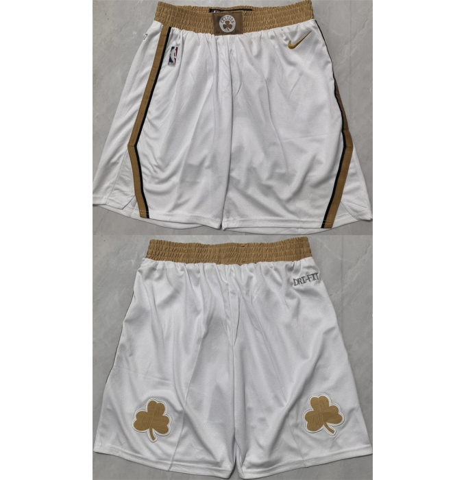Men's Boston Celtics City Edution White Shorts (Run Small)
