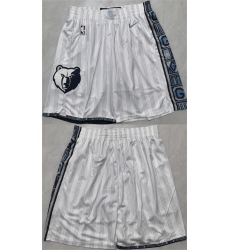 Men's Memphis Grizzlies White 2026 Shorts (Run Small)