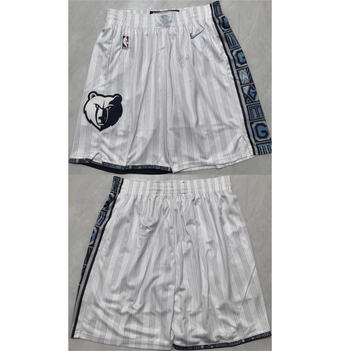 Men's Memphis Grizzlies White 2026 Shorts (Run Small)