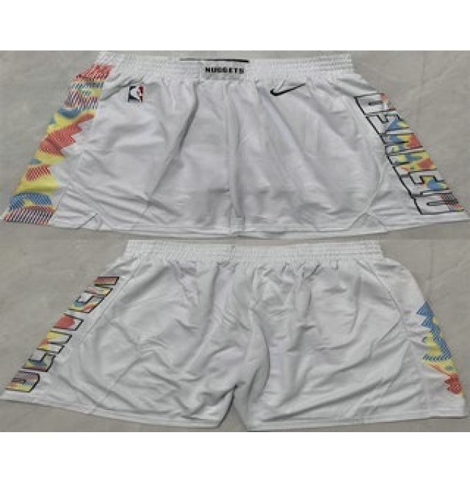 Men's Denver Nuggets White City Edition Shorts