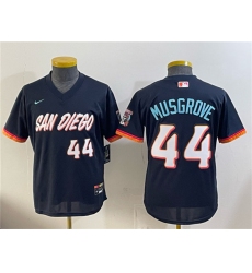 Youth San Diego Padres #44 Joe Musgrove Obsidian 2026 City Connect Stadium Stitched Baseball Jersey