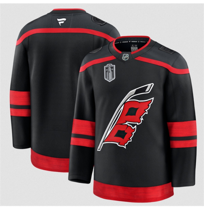 Men's Carolina Hurricanes Blank Black 2026 Stanley Cup Final Home Premium Hockey Stitched Jersey