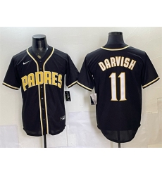 Men's San Diego Padres #11 Yu Darvish 2026 Fashion Replica Black Out Stitched Baseball Jersey
