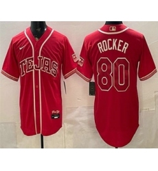 Men's Texas Rangers #80 Kumar Rocker Red 2026 City Connect Stadium Jersey