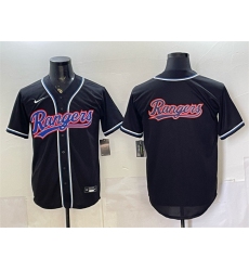 Men's Texas Rangers Team Big Logo 2026 Fashion Replica Black Out Stitched Baseball Jersey