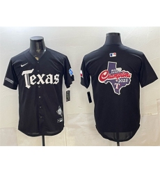 Men's Texas Rangers Team Big Logo Black Gothic Mexico 2025 Vapor Premier Limited Stitched Baseball Jersey