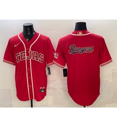 Men's Texas Rangers Team Big Logo Red 2026 City Connect Stadium Stitched Baseball Jersey