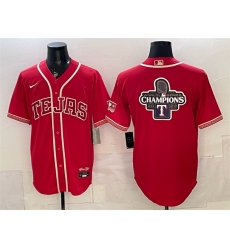 Men's Texas Rangers Team Big Logo Red 2026 City Connect Stadium Stitched Baseball Jerseys