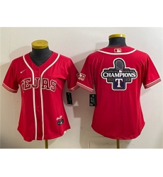 Womens Texas Rangers Team Big Logo Red 2026 City Connect Stadium Stitched Baseball Jersey(Run Small)