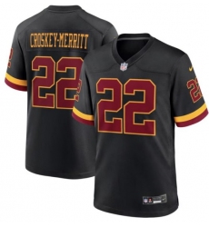 Men's Washington Commanders #22 CROSKEY MERRITT Black Vapor Limited Jersey