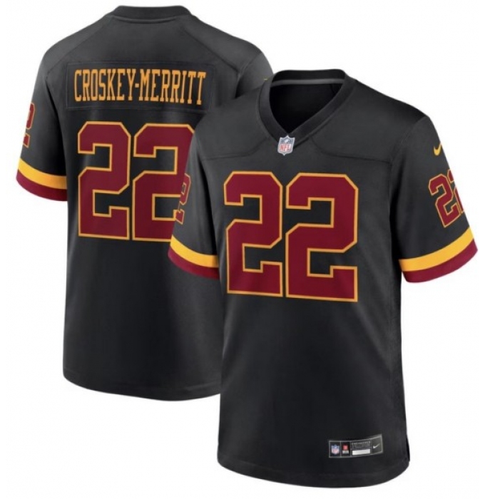 Men's Washington Commanders #22 CROSKEY MERRITT Black Vapor Limited Jersey