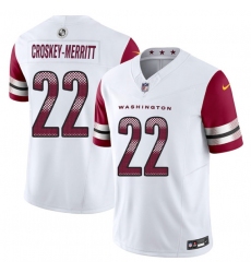 Men's Washington Commanders #22 Jacory Croskey-Merritt White 2025 F.U.S.E. Vapor Limited Football Stitched Jersey