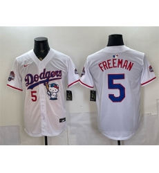 Men's Los Angeles Dodgers #5 Freddie Freeman White Hello Kitty Night 2025 World Series Champions Stitched Baseball Jersey