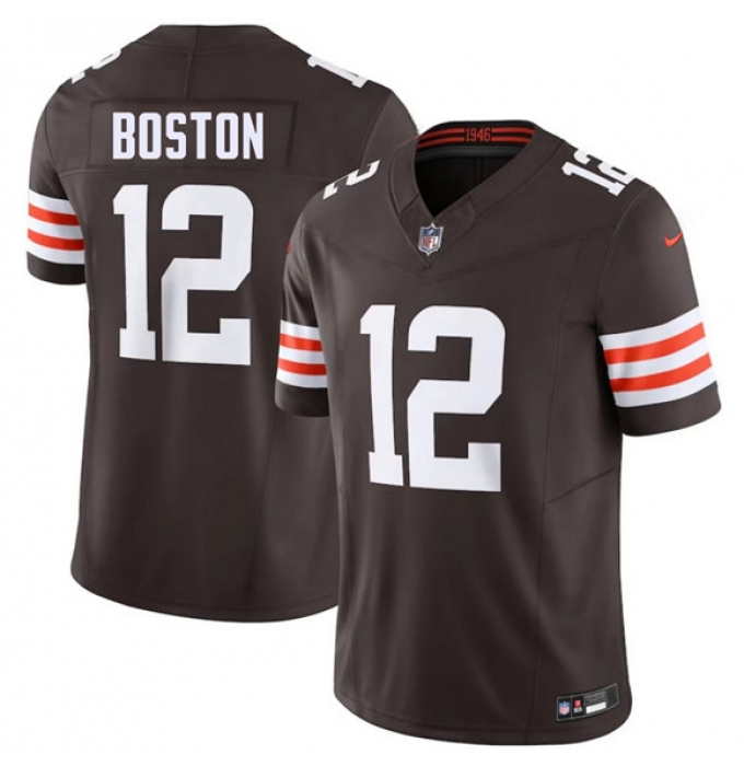 Men's Cleveland Browns #12 Denzel Boston Brown 2026 Draft F.U.S.E. Vapor Limited Football Stitched Jersey