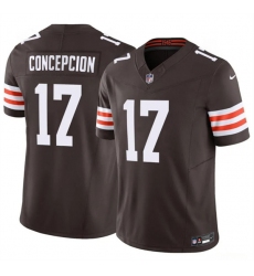 Men's Cleveland Browns #17 KC Concepcion Brown 2026 Draft F.U.S.E. Vapor Limited Football Stitched Jersey