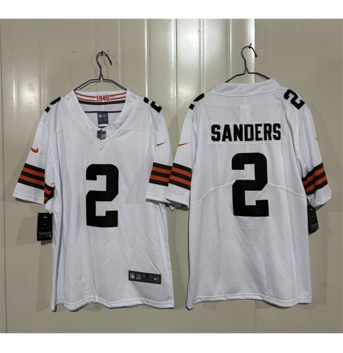 Men's Cleveland Browns #2 Shedeur Sanders White 2026 Vapor Limited Football Stitched Jersey
