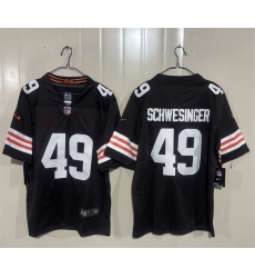 Men's Cleveland Browns #49 Carson Schwesinger Brown 2026 Vapor Limited Football Stitched Jersey