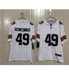 Men's Cleveland Browns #49 Carson Schwesinger White 2026 Vapor Limited Football Stitched Jersey