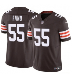 Men's Cleveland Browns #55 Spencer Fano Brown 2026 Draft F.U.S.E. Vapor Limited Football Stitched Jersey