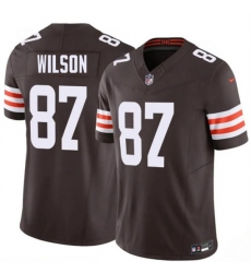 Men's Cleveland Browns #87 Kole Wilson Brown 2026 Draft F.U.S.E. Vapor Limited Football Stitched Jersey