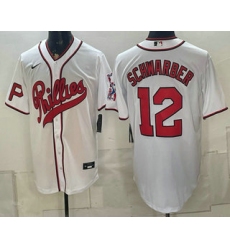 Men's Philadelphia Phillies #12 Kyle Schwarber Name White 2026 Field of Dreams Stadium Stitched Jersey