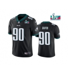 Men's Philadelphia Eagles #90 Jordan Davis Black Super Bowl LVII Vapor Untouchable Limited Stitched Jersey