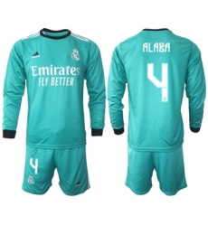 Men 2021-2022 Club Atletico Madrid second away blue Long Sleeve 4 Soccer Jerseys