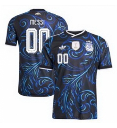 Men 00 Custom Argentina National Team adidas 2026 Away Replica Jersey Black 1