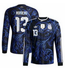 Men 13Cristian Romero Argentina National Team adidas 2026 Away Replica Jersey Black 1