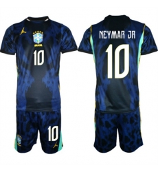 Men's Brazil national football team #10 Neymar Jr Navy 2026 Away Soccer Jersey Suit