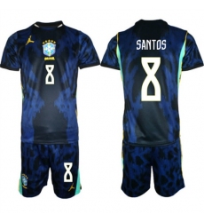 Men's Brazil national football team #8 Andrey Santos Navy 2026 Away Soccer Jersey Suit