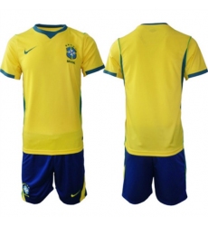 Men's Brazil national football team Blank Yellow Home 2026 Soccer Jersey Suit
