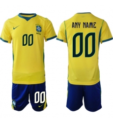 Men's Brazil national football team Custom Yellow Home 2026 Soccer Jersey Suit
