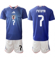 Men's Japan #7 Kaoru Mitoma 2026 Blue Home Soccer Jersey Suit
