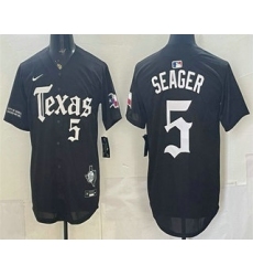 Men's Texas Rangers #5 Corey Seager Black Gothic Mexico 2025 Vapor Premier Limited Jersey