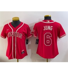 Women's Texas Rangers #6 Josh Jung Red 2026 City Connect Stadium Stitched Baseball Jersey(Run Small)