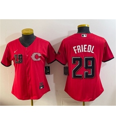 Women's Cincinnati Reds #29 TJ Friedl Red 2026 City Connect Stadium Stitched Baseball Jersey(Run Small)