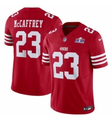 Youth San Francisco 49ers #23 Christian McCaffrey Red 2023 F U S E Vapor Untouchable Limited Stitched Football 2024 Super Bowl LVIII Jersey