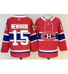 Men's Montreal Canadiens #15 Alex Newhook Red 2024-25 Stitched Jersey