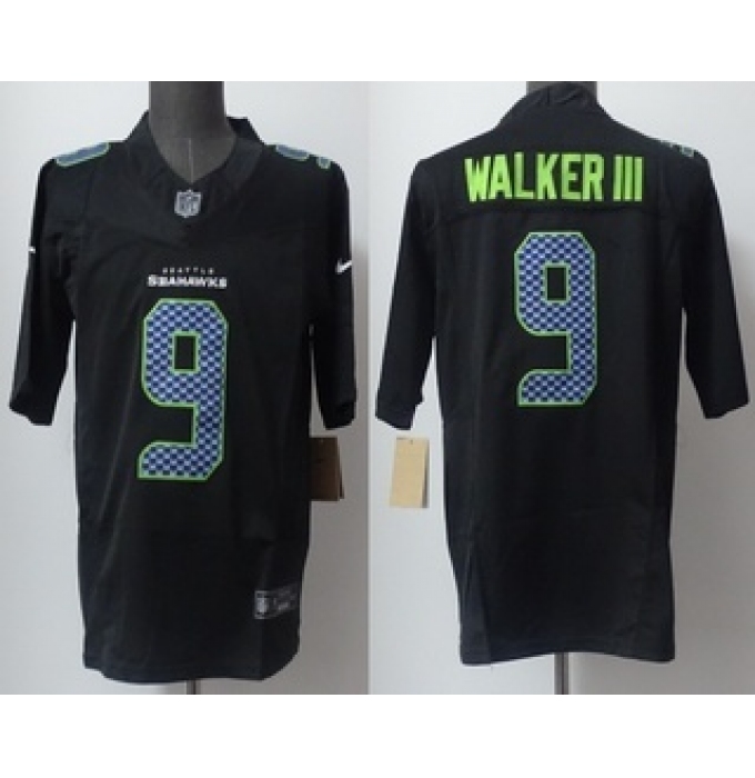 Men's Seattle Seahawks #9 Kenneth Walker III Limited Black Fashion FUSE Vapor Jersey